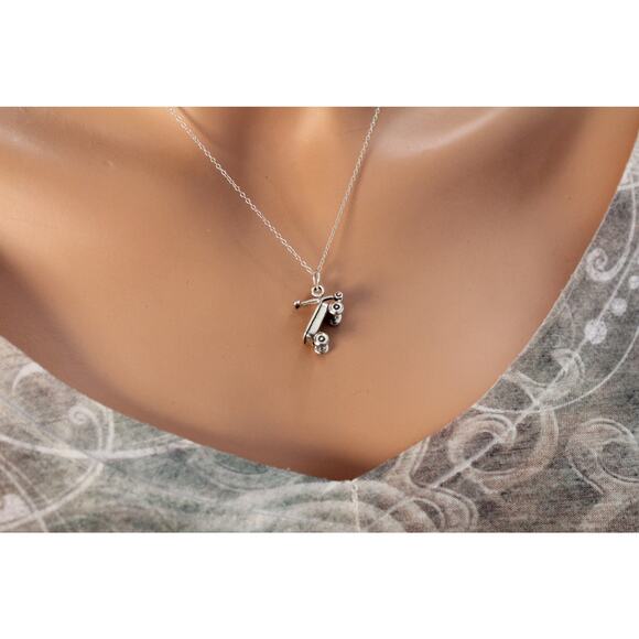 Sterling Silver Wagon Charm Necklace - Picture 1 of 5